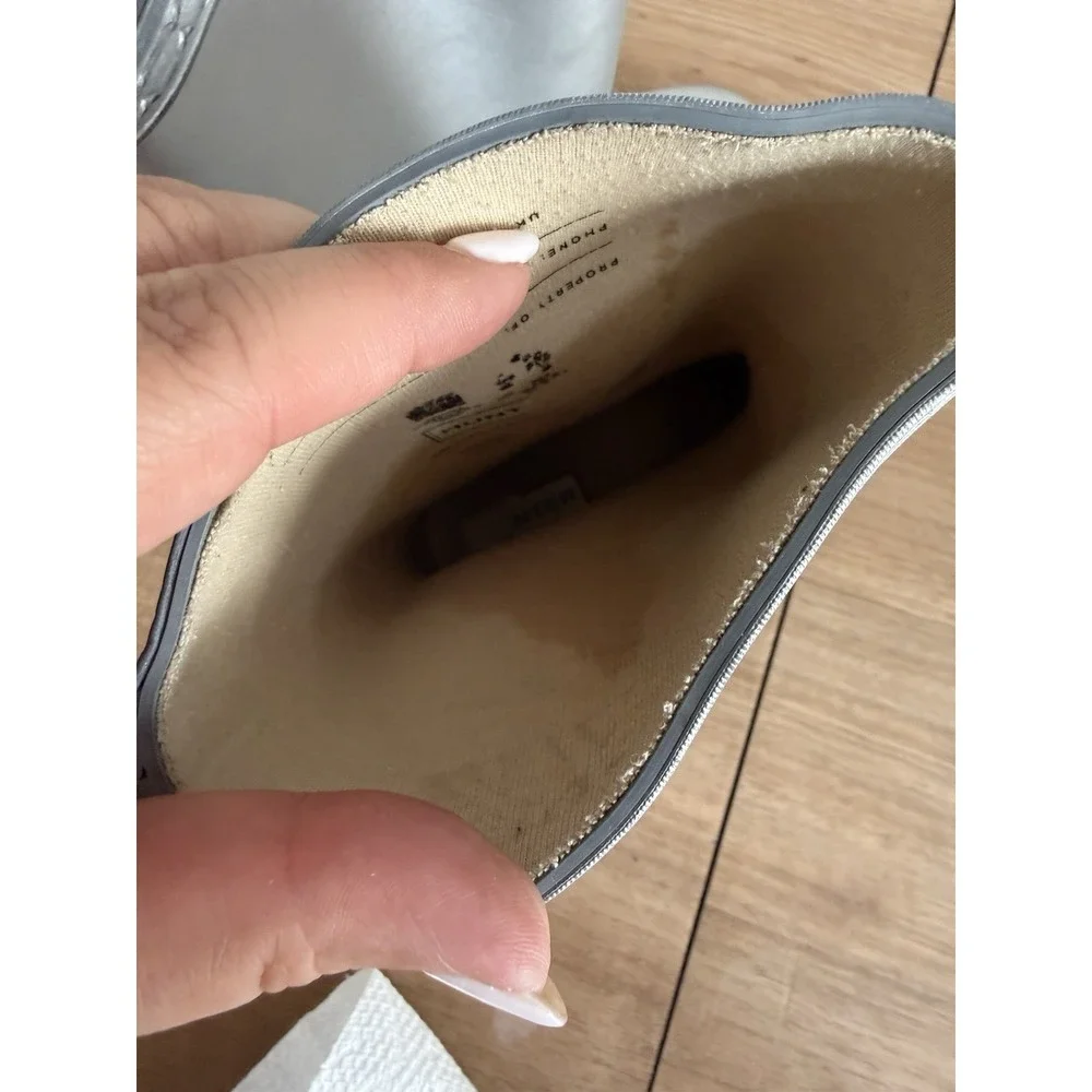 Hunter Kids First Classic Silver Rain Boots Waterproof Rubber Size 11 Toddler